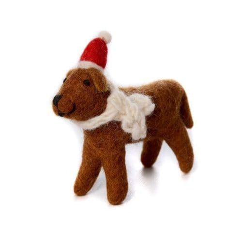 Chocolate Labrador Felt Hanging Decoration