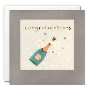 Congratulations Champagne Paper Shakies Card