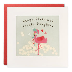 Lovely Daughter Shakies Christmas Card with Paper Confetti