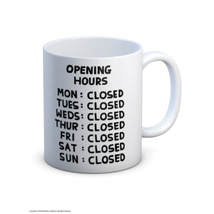 David Shrigley Opening Hours Mug