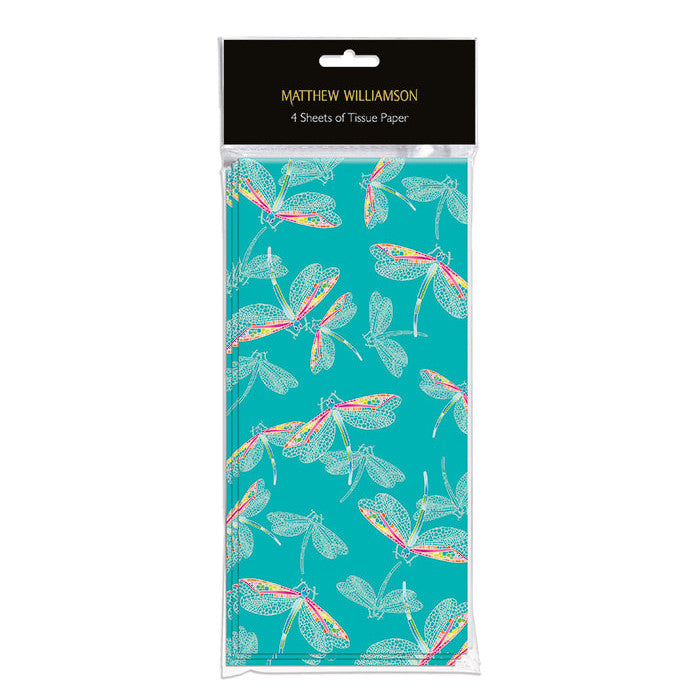 Matthew Williamson Dragonflies Aqua Tissue Paper