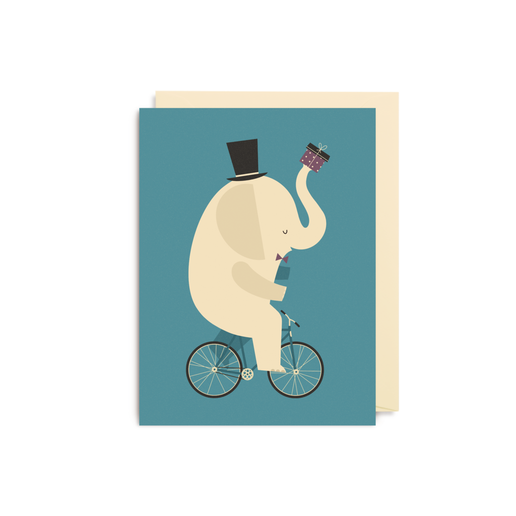 Dawid Ryski Elephant Bicycle Mini Card from Lagom