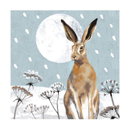 Christmas Fayre Hare and Moon Christmas Cards 8 Pack