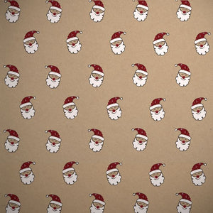 Festive Santa Bio Glitter Christmas Kraft 2M Roll Wrap