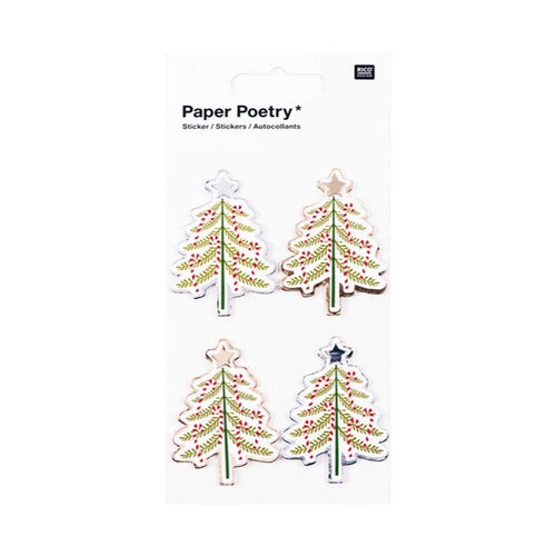 3D Christmas Stickers - Fir Trees