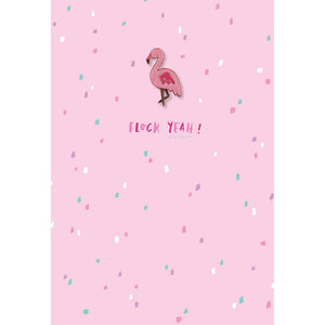 Flamingo Enamel Pin Badge Card from HotchPotch