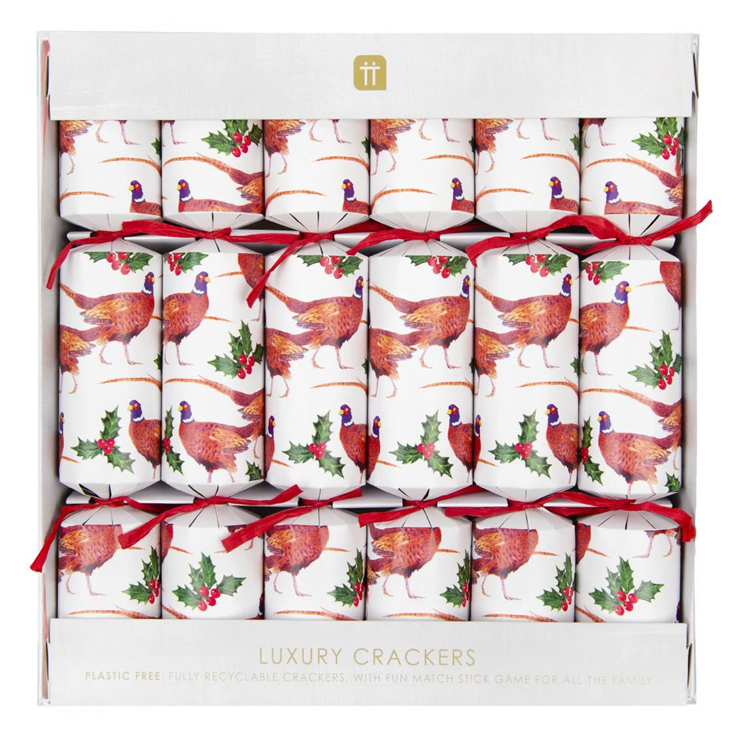 Luxury Botanical Pheasant & Holly Crackers