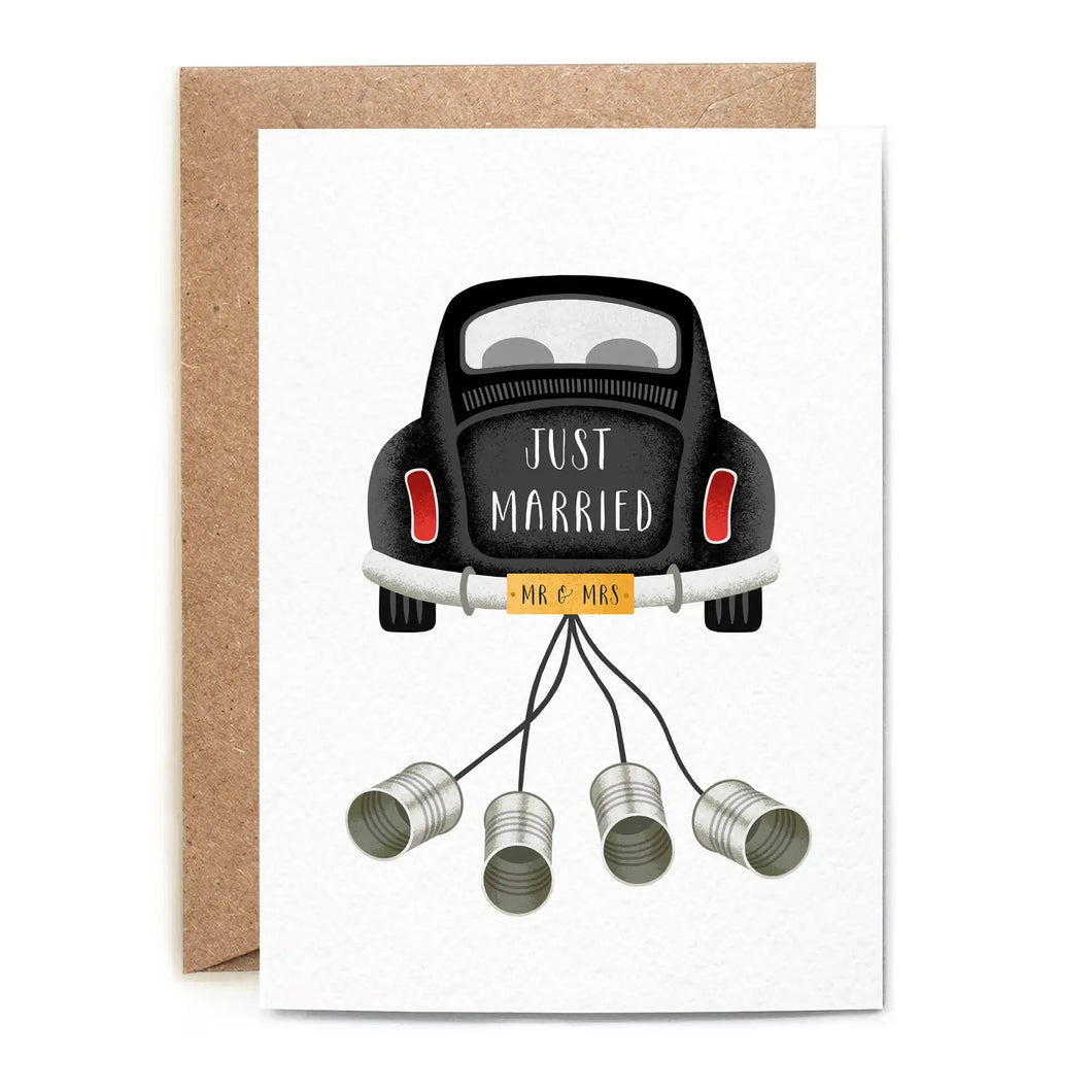 Just Married Car Wedding Card