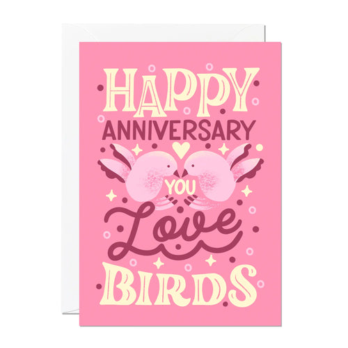 Lovebirds Happy Anniversary Card