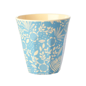 Blue Fern & Flower Print Cup