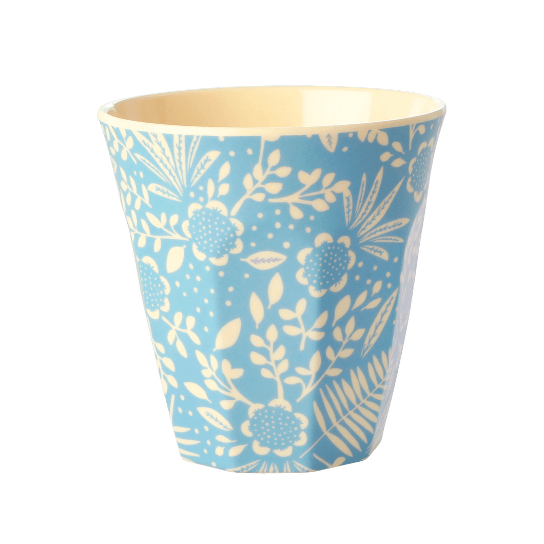 Blue Fern & Flower Print Cup