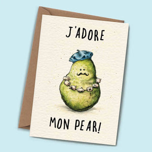 J'Adore Mon Pear Blank Card