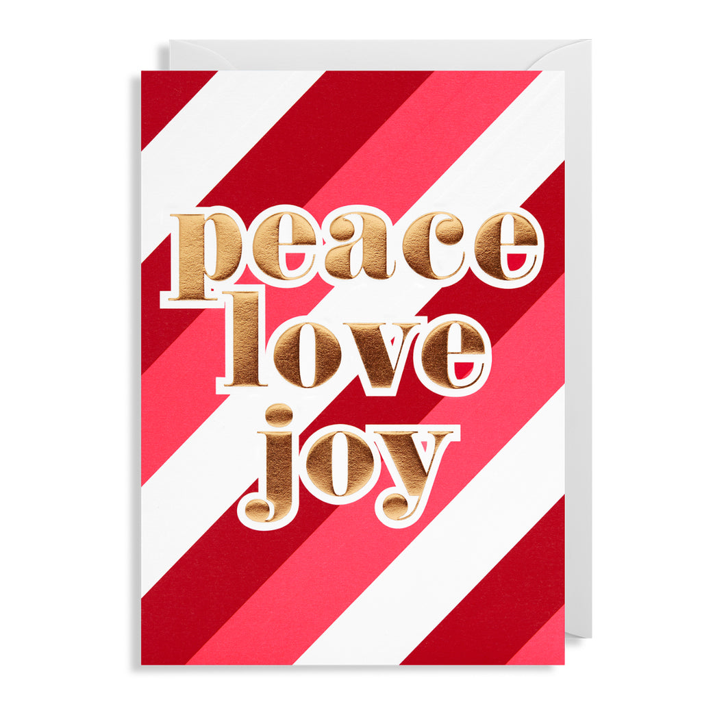 Peace Love Joy 5 Christmas Cards Pack