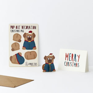Pop Out Christmas Pug Card