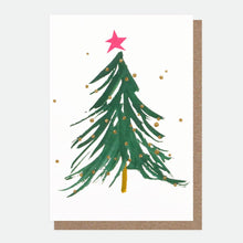 Caroline Gardner Painted Christmas Tree Small Christmas Card 10 Pack