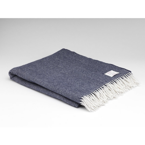 McNutt Super Soft Navy Herringbone Throw