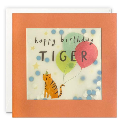 Happy Birthday Tiger Paper Shakies Card